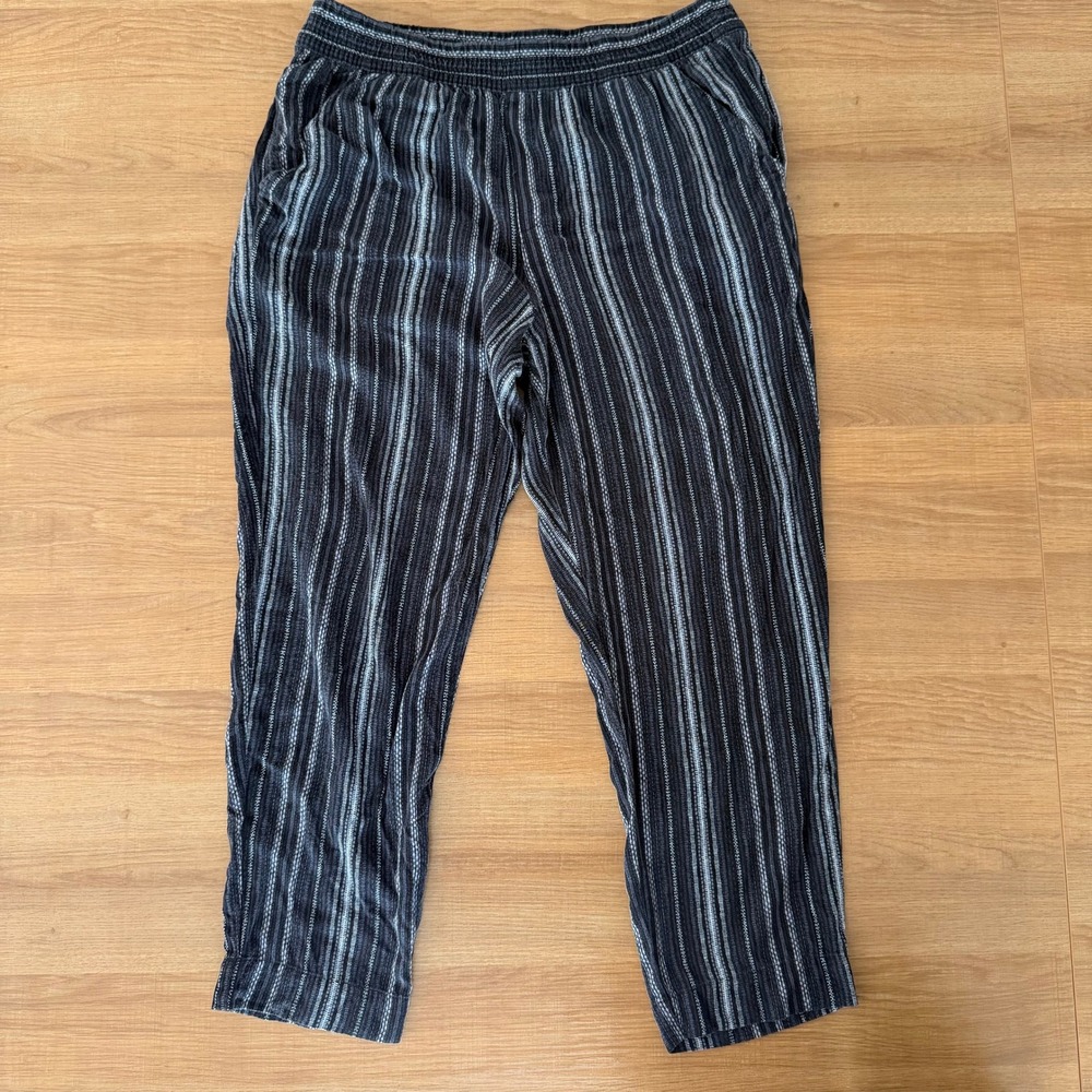 Jessica Simpson Cadie Striped Black White Viscose Pants Medium CJJSWW14256-BLK M